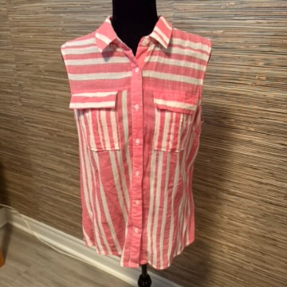Linen and Cotton Sleeveless Shirt